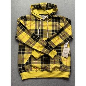 Black Jack 1999 Yellow Black Plaid‎ Hoodie Sweatshirt YF89411 Mens Large NWT